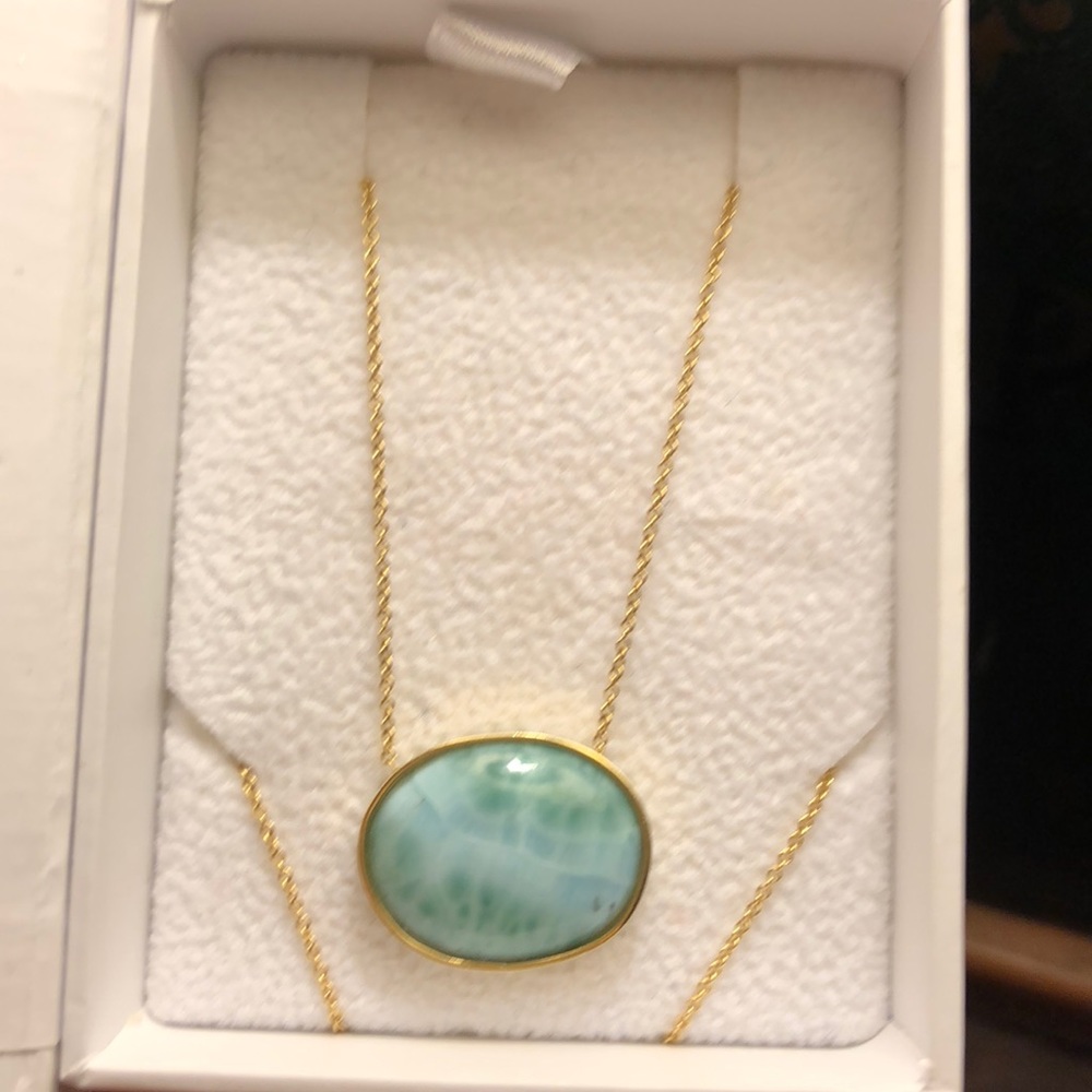 Ele Keats Larimar 14 karat gold chain